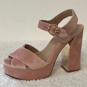 Tory Burch Pink Velvet Platform Sz. 6